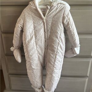 Zara Cream Patterned Baby Snowsuit